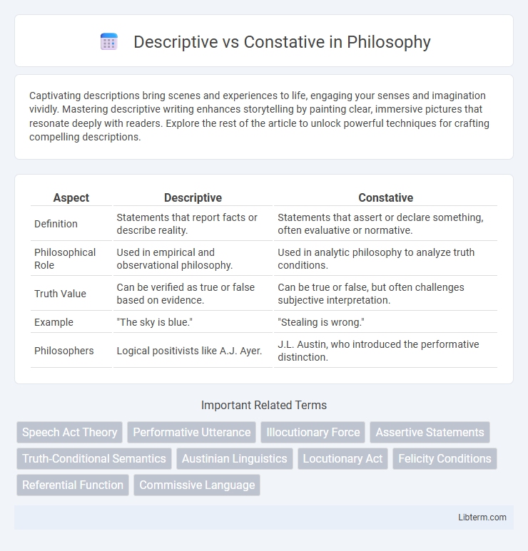 Constative vs Descriptive in Philosophy - What is The Difference?