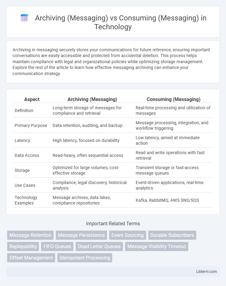 Consuming (Messaging) vs Archiving (Messaging) in Technology - What is The Difference?