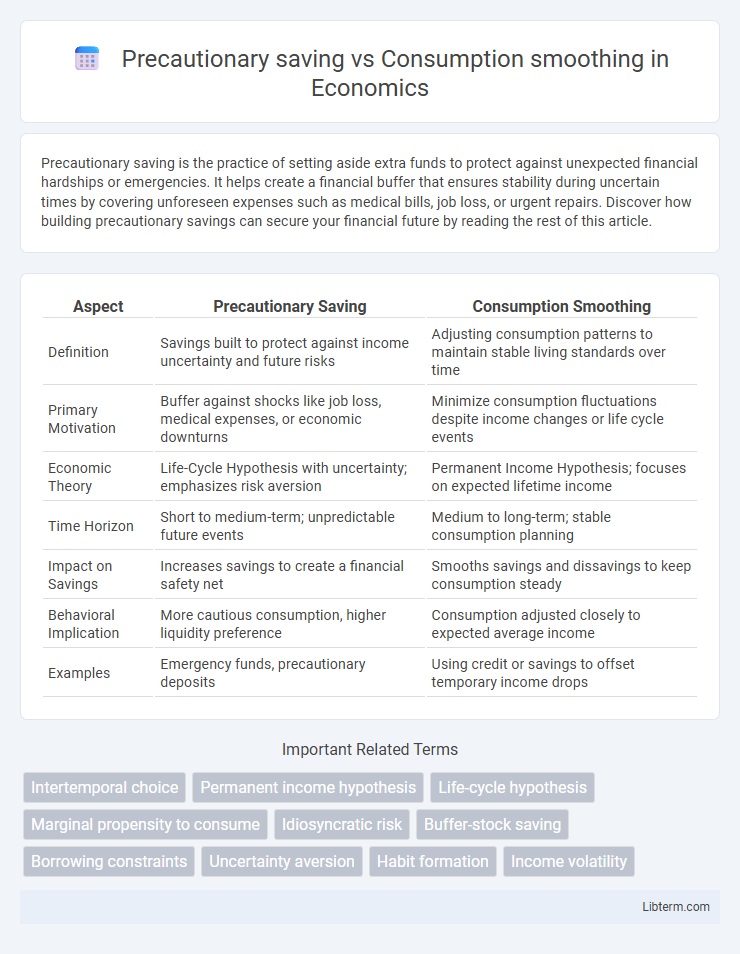 Consumption smoothing vs Precautionary saving in Economics - What is The Difference?