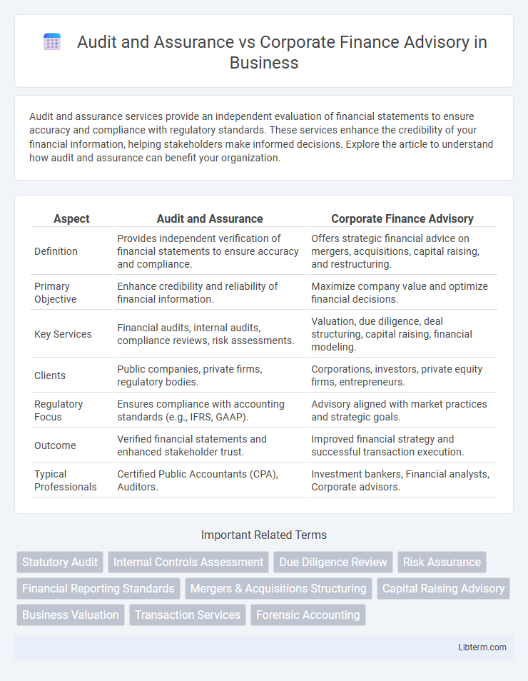 Corporate Finance Advisory vs Audit and Assurance in Business - What is The Difference?