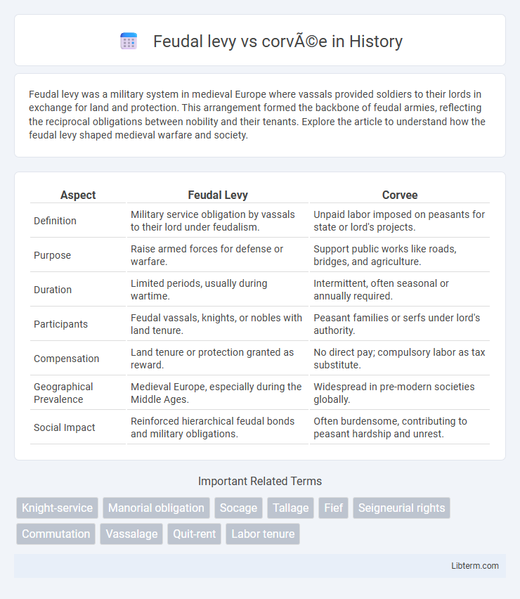 corvée vs Feudal levy in History - What is The Difference?