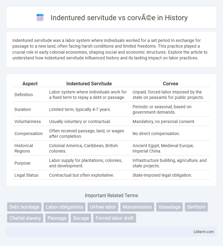 corvée vs Indentured servitude in History - What is The Difference?