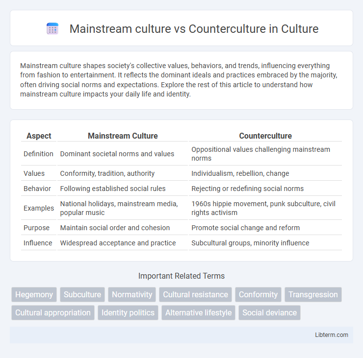 Counterculture vs Mainstream culture in Culture - What is The Difference?