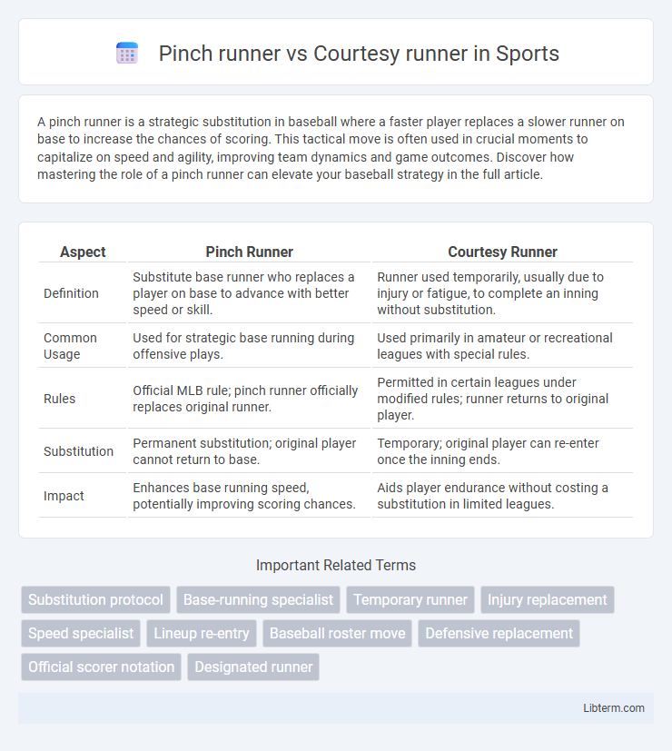 Courtesy runner vs Pinch runner in Sports - What is The Difference?