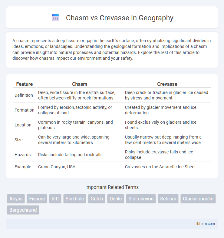 Crevasse vs Chasm in Geography - What is The Difference?
