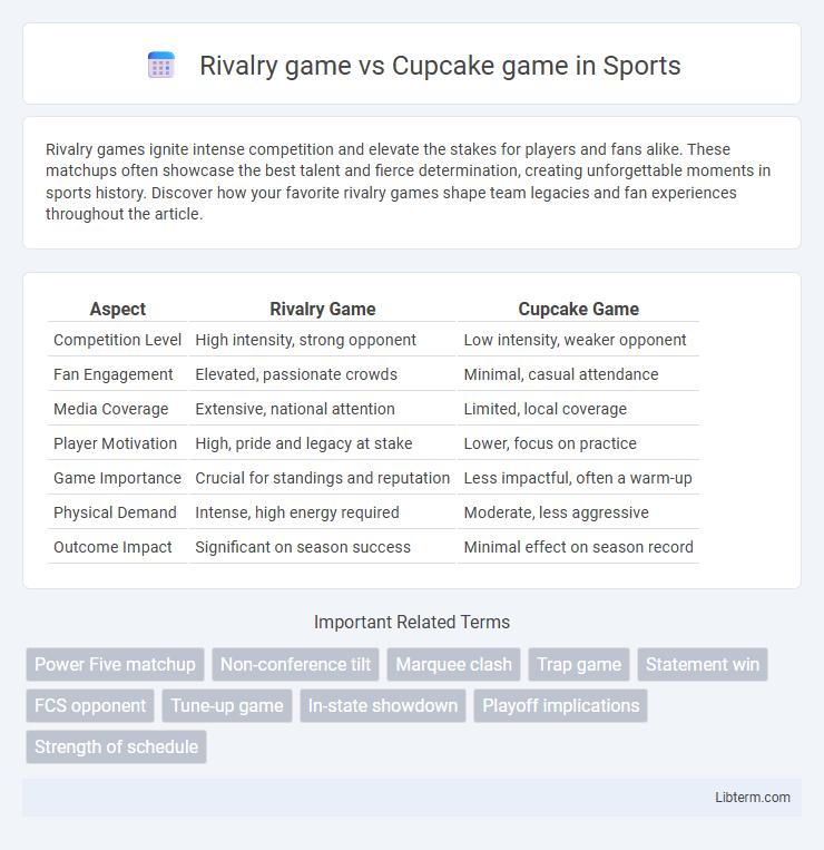 Cupcake game vs Rivalry game in Sports - What is The Difference?