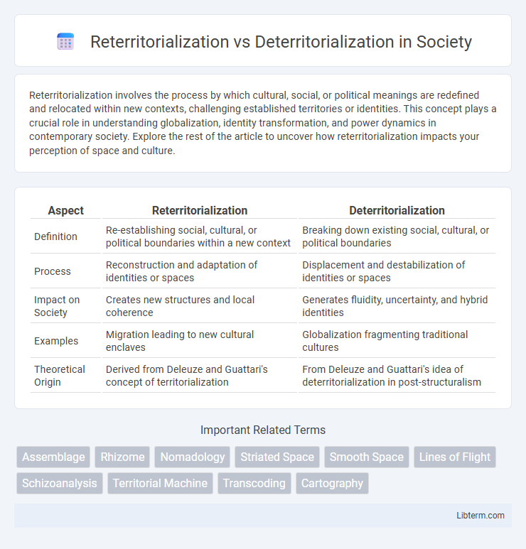 Deterritorialization vs Reterritorialization in Society - What is The Difference?