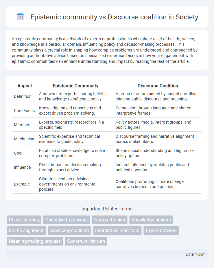 Discourse coalition vs Epistemic community in Society - What is The Difference?