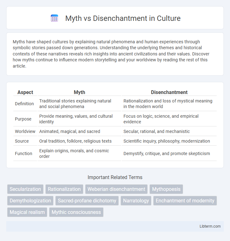 Disenchantment vs Myth in Culture - What is The Difference?