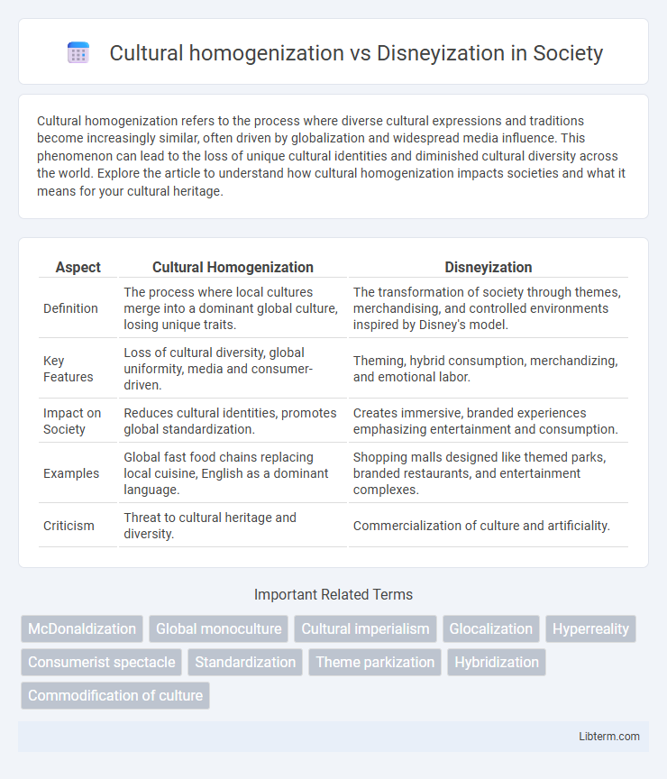 Disneyization vs Cultural homogenization in Society - What is The Difference?