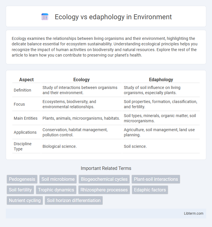 edaphology vs Ecology in Environment - What is The Difference?