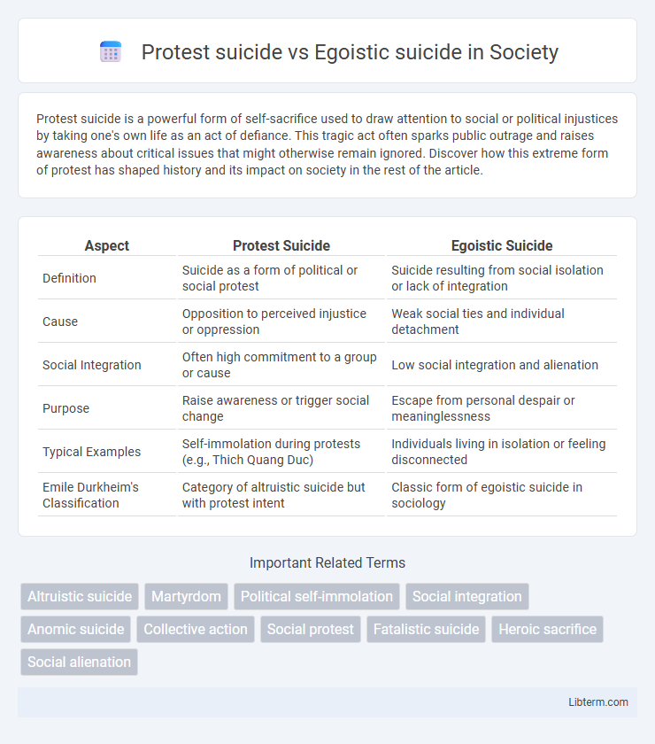 Egoistic suicide vs Protest suicide in Society - What is The Difference?