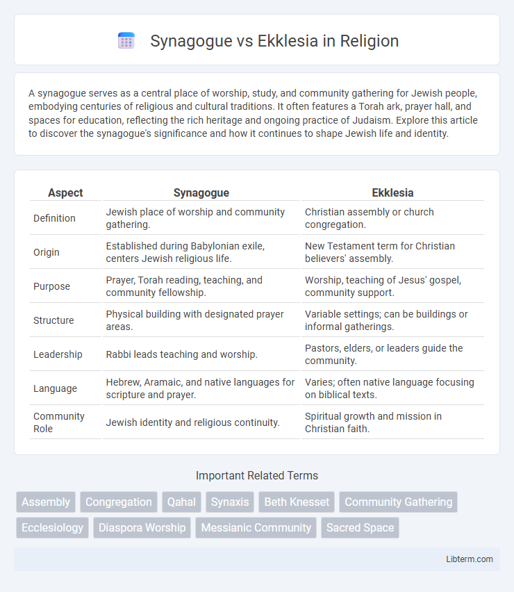 Ekklesia vs Synagogue in Religion - What is The Difference?