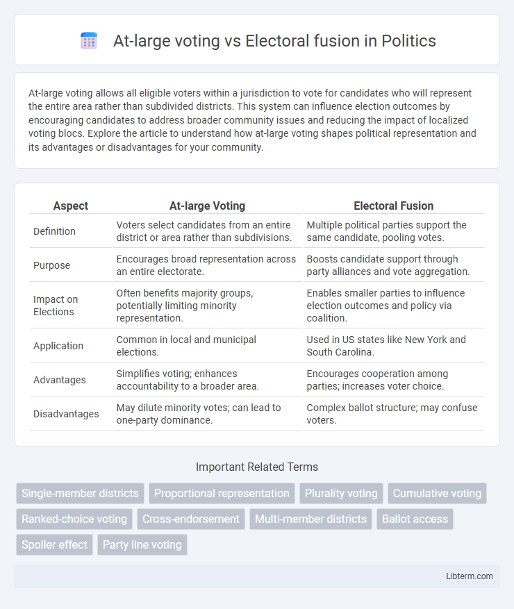 Electoral fusion vs At-large voting in Politics - What is The Difference?
