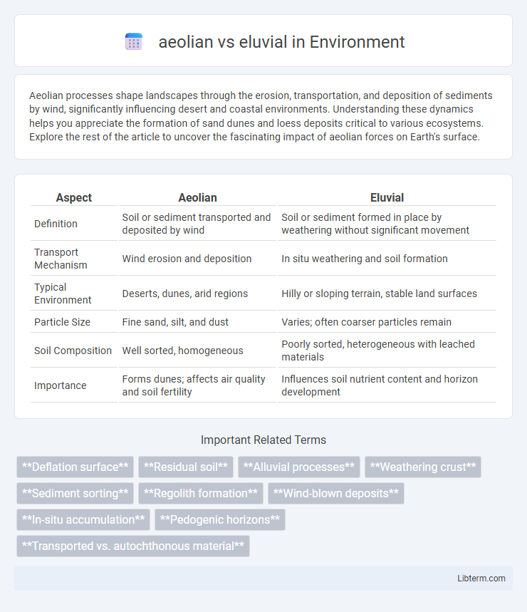 eluvial vs aeolian in Environment - What is The Difference?