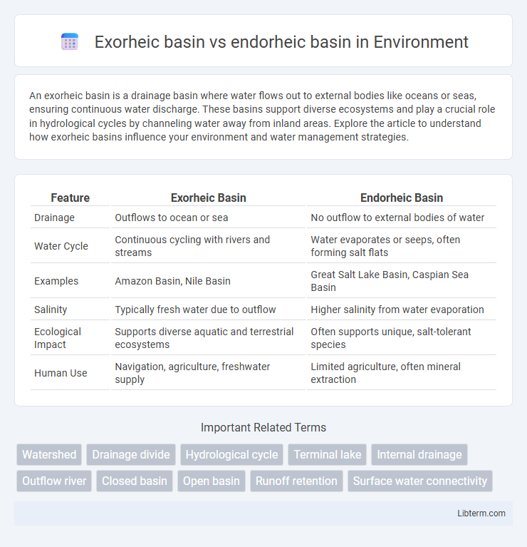 endorheic basin vs Exorheic basin in Environment - What is The Difference?