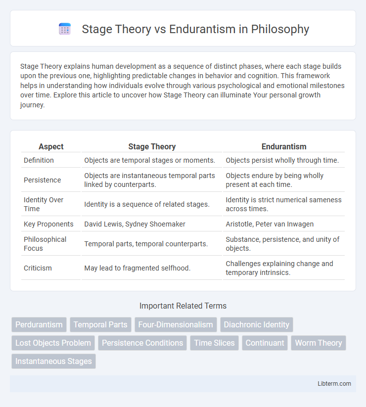Endurantism vs Stage Theory in Philosophy - What is The Difference?