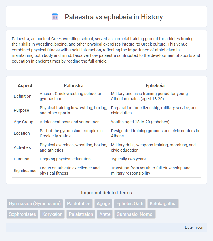 ephebeia vs Palaestra in History - What is The Difference?