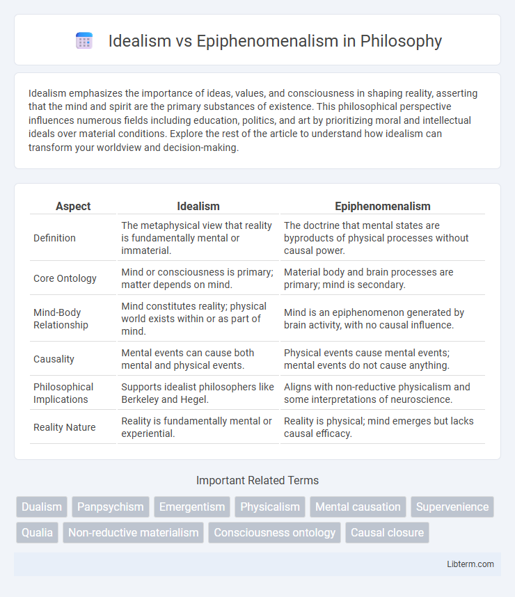 Epiphenomenalism vs Idealism in Philosophy - What is The Difference?