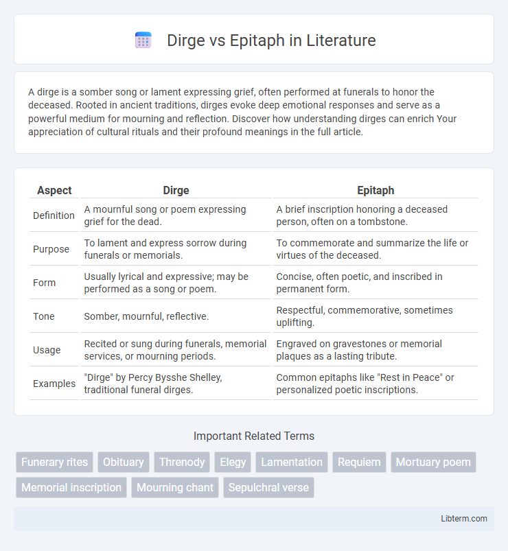 Epitaph vs Dirge in Literature - What is The Difference?