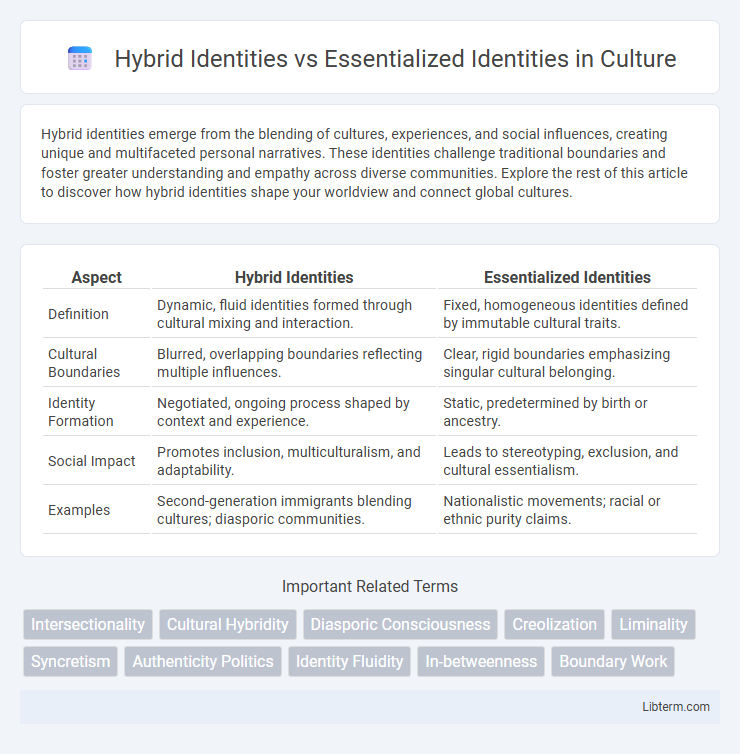 Essentialized Identities vs Hybrid Identities in Culture - What is The Difference?