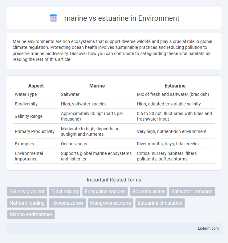 estuarine vs marine in Environment - What is The Difference?
