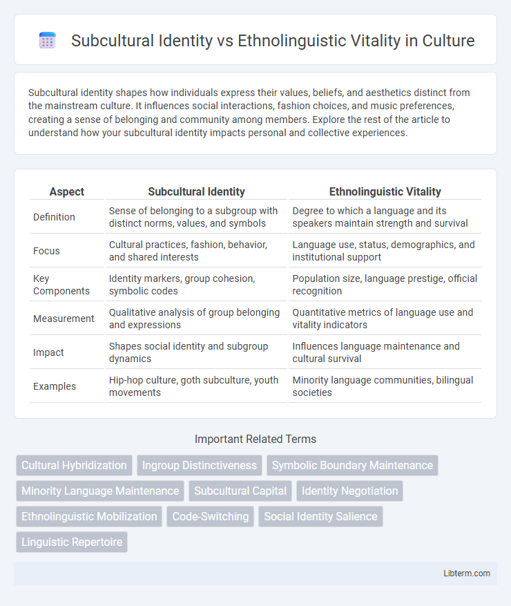 Ethnolinguistic Vitality vs Subcultural Identity in Culture - What is The Difference?