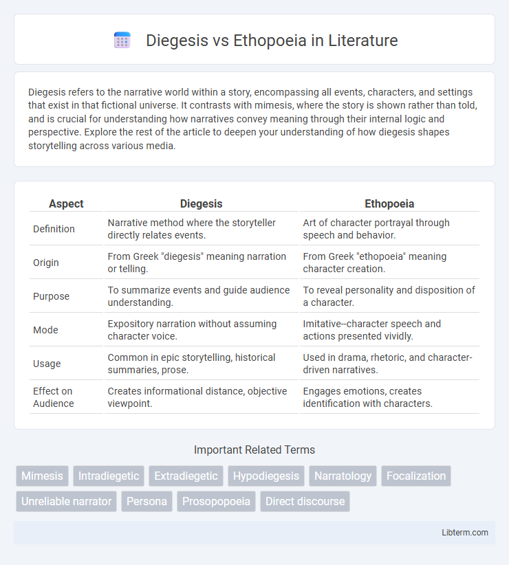Ethopoeia vs Diegesis in Literature - What is The Difference?