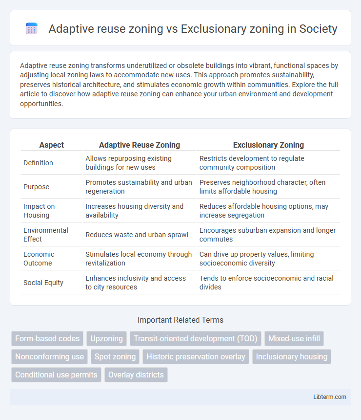 Exclusionary zoning vs Adaptive reuse zoning in Society - What is The Difference?