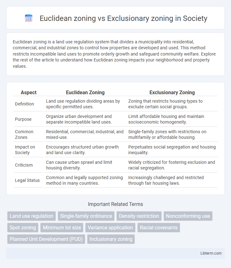Exclusionary zoning vs Euclidean zoning in Society - What is The Difference?