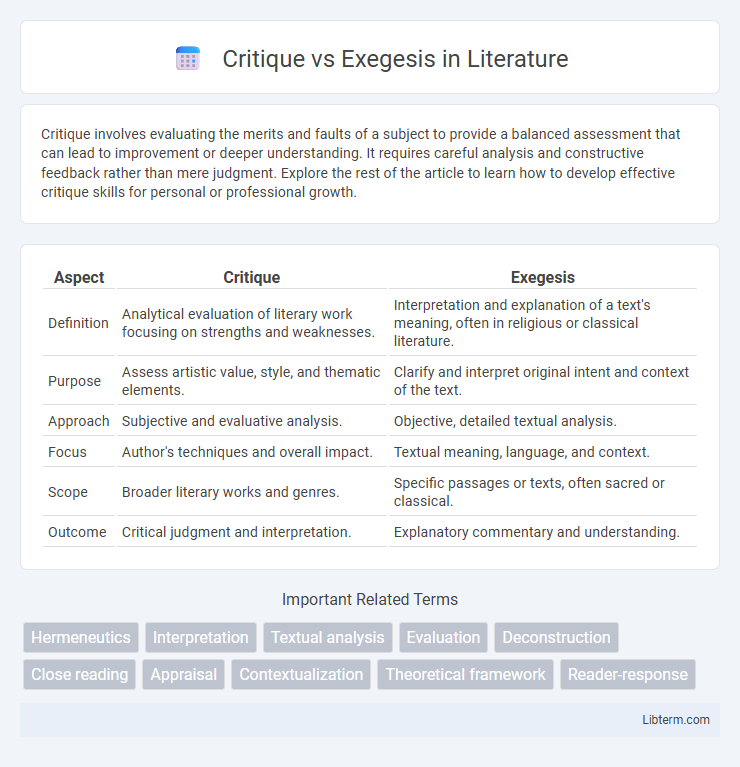 Exegesis vs Critique in Literature - What is The Difference?