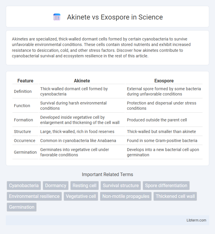 Exospore vs Akinete in Science - What is The Difference?