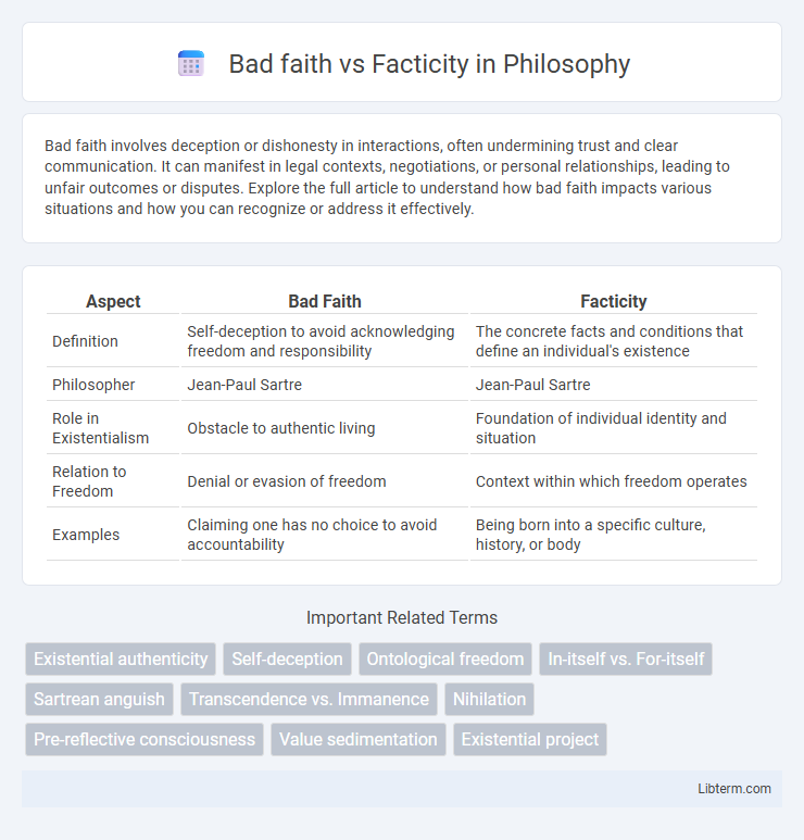 Facticity vs Bad faith in Philosophy - What is The Difference?