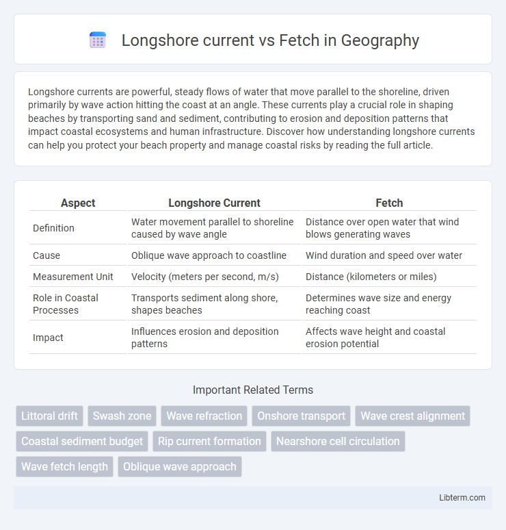 Fetch vs Longshore current in Geography - What is The Difference?