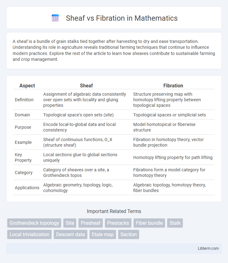 Fibration vs Sheaf in Mathematics - What is The Difference?