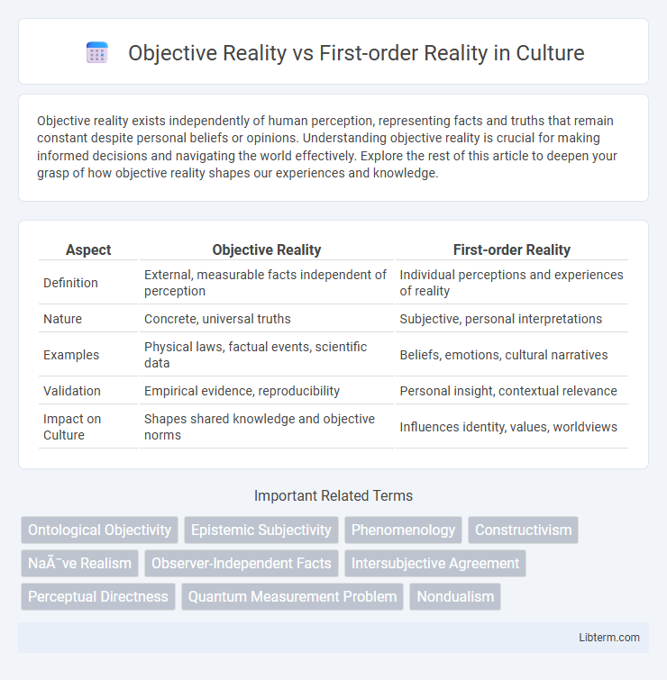 First-order Reality vs Objective Reality in Culture - What is The Difference?