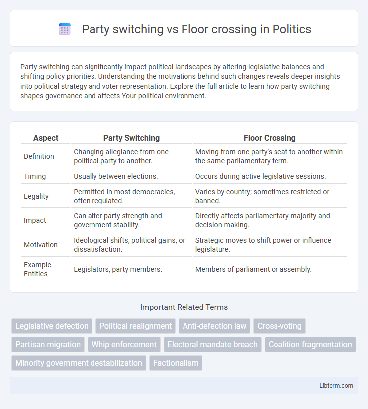 Floor crossing vs Party switching in Politics - What is The Difference?