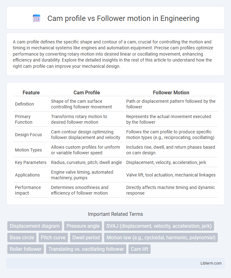 Follower motion vs Cam profile in Engineering - What is The Difference?