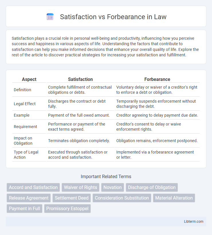 Forbearance vs Satisfaction in Law - What is The Difference?