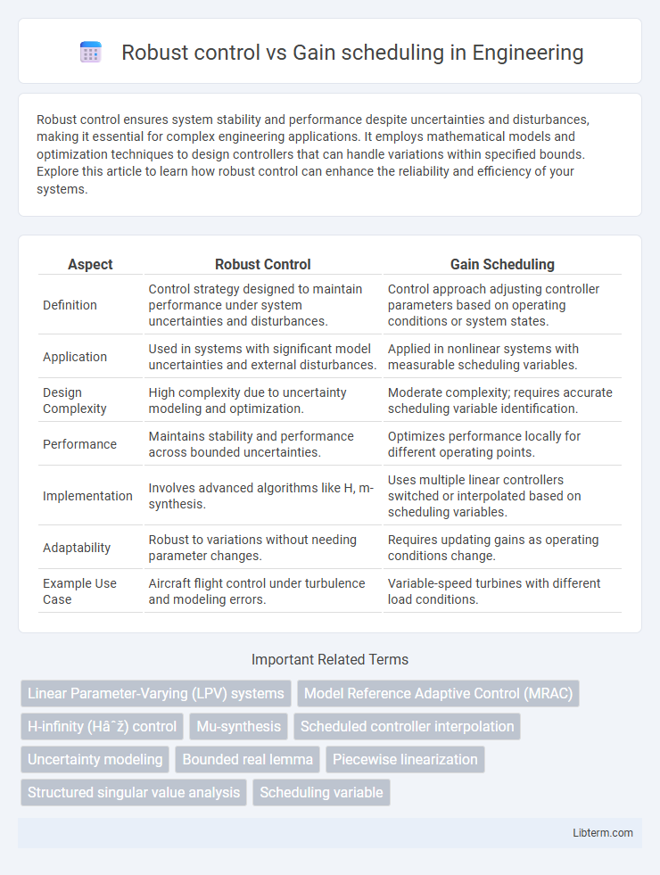 Gain scheduling vs Robust control in Engineering - What is The Difference?
