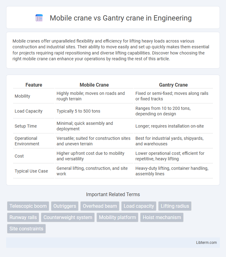 Gantry crane vs Mobile crane in Engineering - What is The Difference?