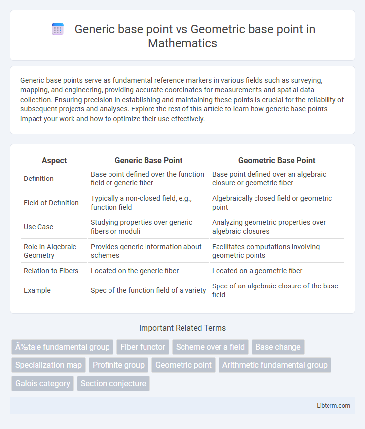 Geometric base point vs Generic base point in Mathematics - What is The Difference?