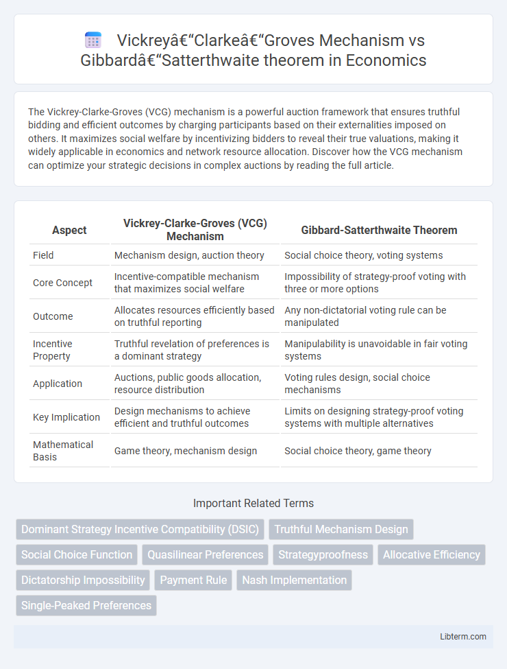 Gibbard–Satterthwaite theorem vs Vickrey–Clarke–Groves Mechanism in Economics - What is The Difference?