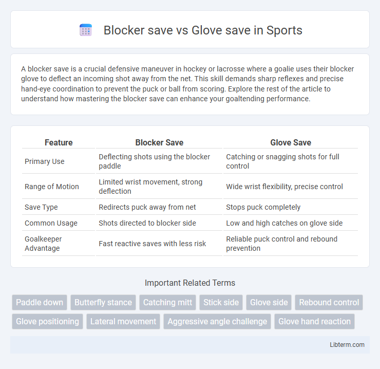 Glove save vs Blocker save in Sports - What is The Difference?