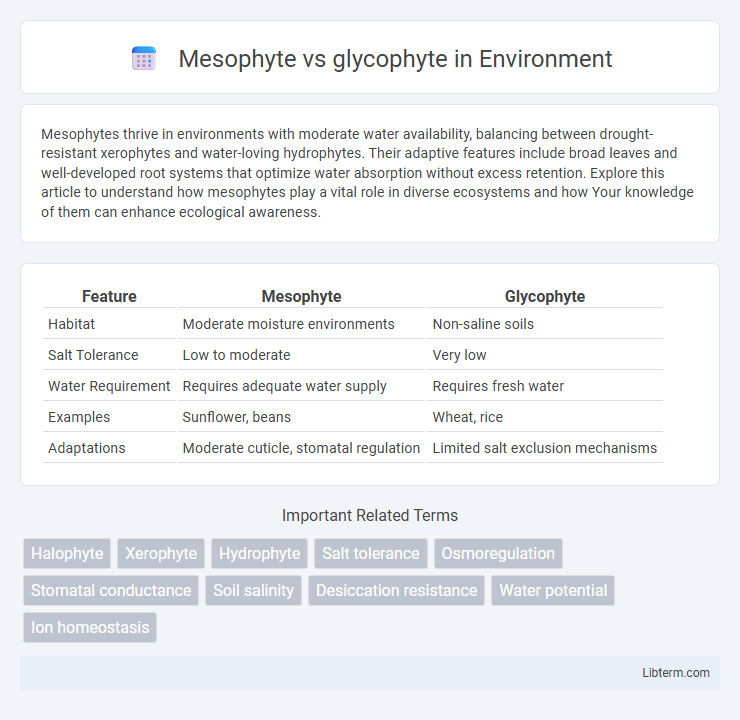 glycophyte vs Mesophyte in Environment - What is The Difference?