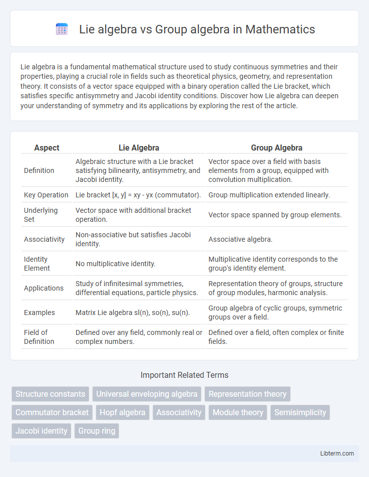 Group algebra vs Lie algebra in Mathematics - What is The Difference?
