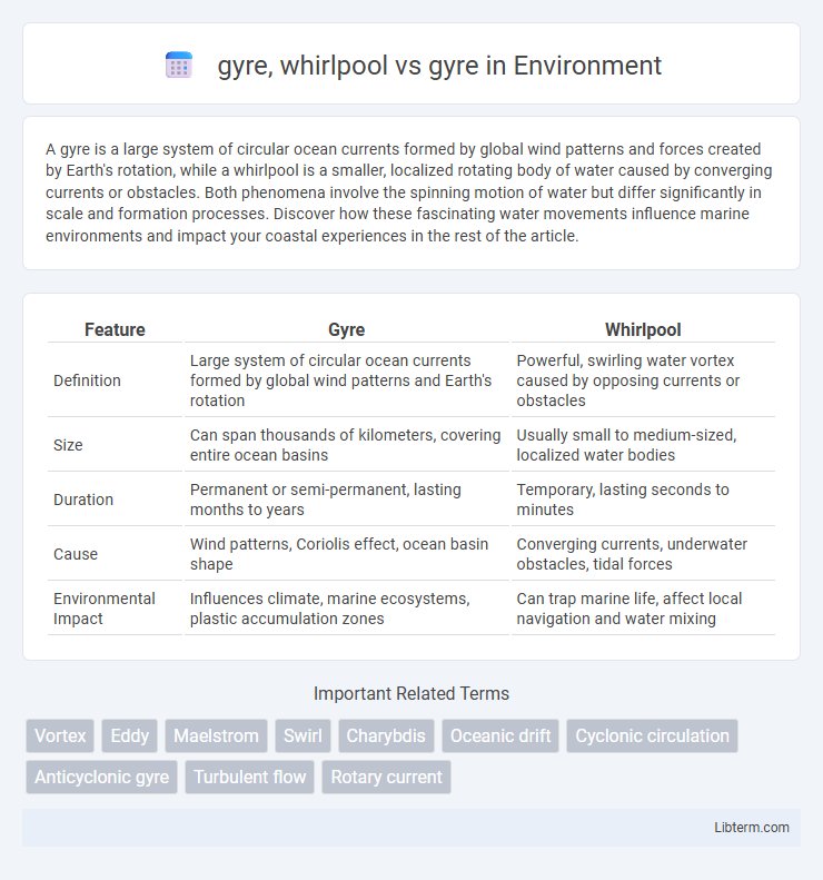gyre vs gyre, whirlpool in Environment - What is The Difference?