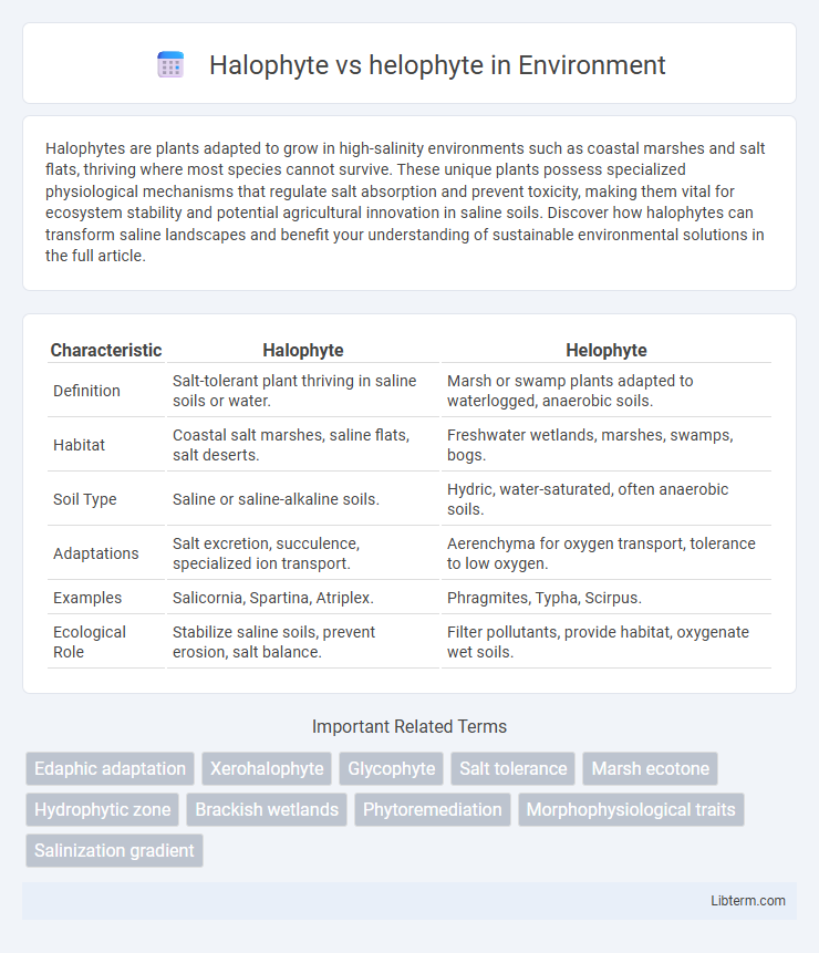 helophyte vs Halophyte in Environment - What is The Difference?