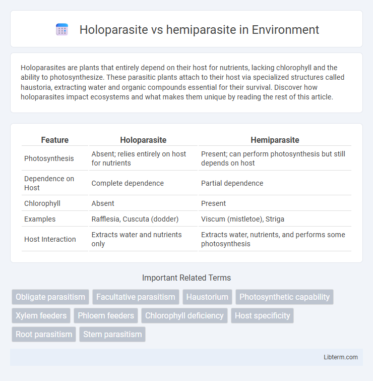 hemiparasite vs Holoparasite in Environment - What is The Difference?