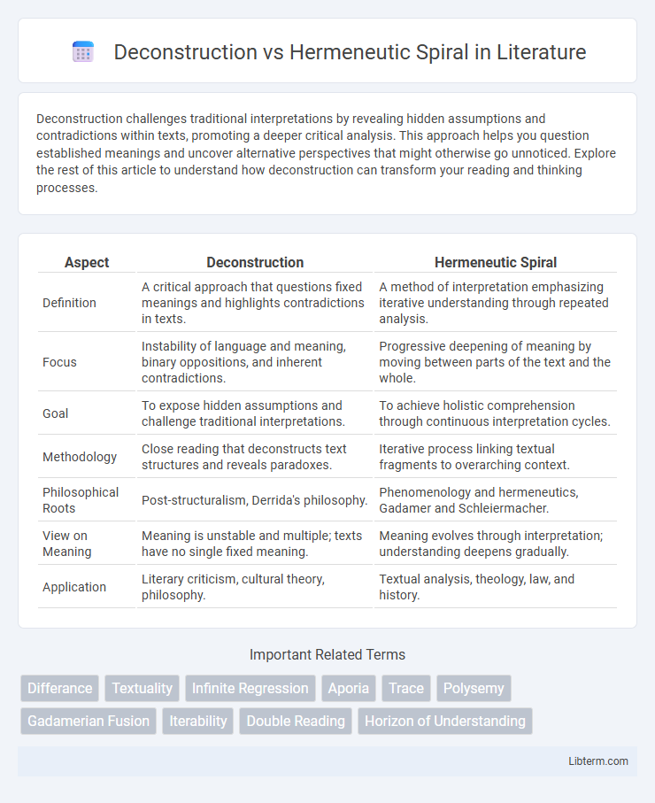 Hermeneutic Spiral vs Deconstruction in Literature - What is The Difference?